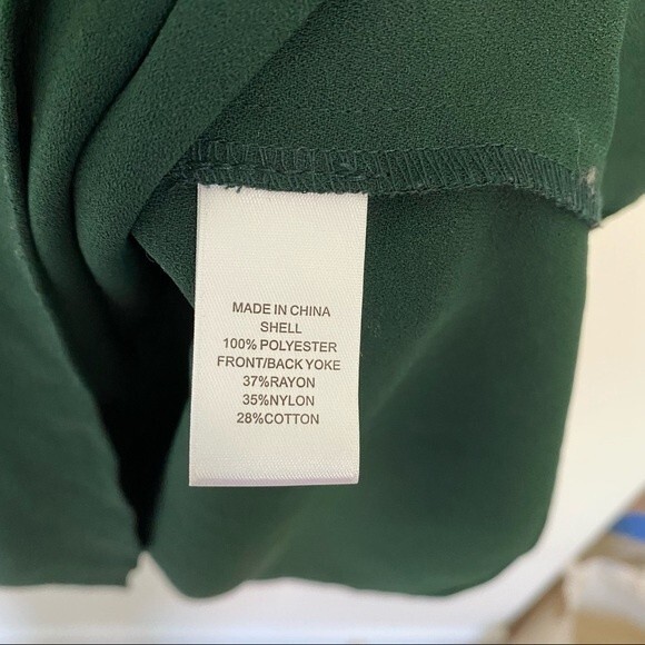 Cece by Cynthia Steffe Dress Forest Green Black Lace Trim Shift Long Sleeve Mini - Picture 4 of 8